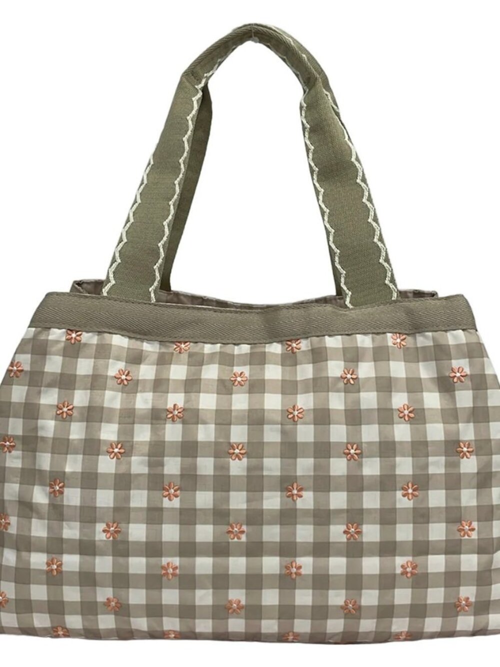 LESPORTSAC Gray Beige Cream Multi Respo Nylon Shoulder Bag